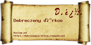 Debreczeny Árkos névjegykártya
