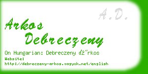 arkos debreczeny business card